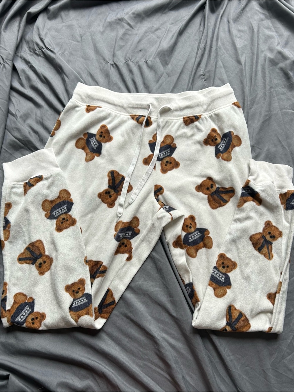 Aeropostle Women’s Bear Print Cream Pajama Pants